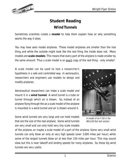 Wind Tunnel-Student Reading - NASA Quest!