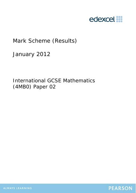 Mark Scheme (Results) January 2012 - Bland