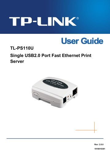 TL-PS110U Single USB2.0 Port Fast Ethernet Print Server - Support