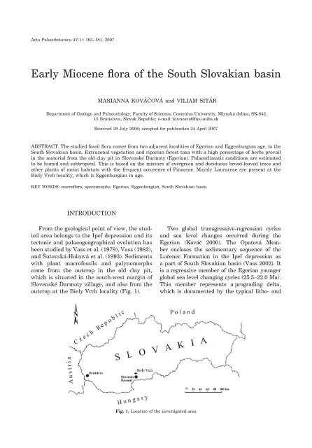 Early Miocene flora of the South Slovakian basin