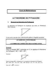 EnoncÃ© du thÃ©orÃ¨me de Pythagore - cours-avicenne.com