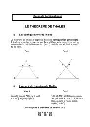 L'Ã©noncÃ© du thÃ©orÃ¨me de ThalÃ¨s - cours-avicenne.com