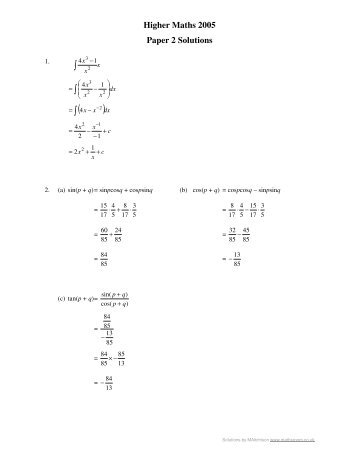 2005 paper 2 solution