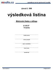 vÃ½sledkovÃ¡ listina - Results.cz