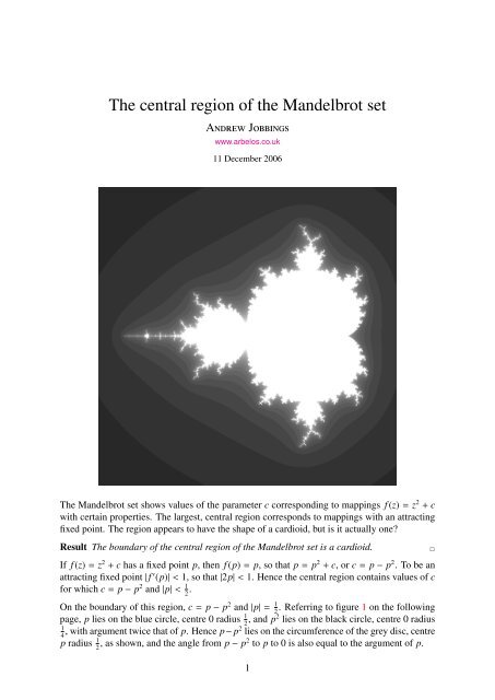 The central region of the Mandelbrot set - Arbelos