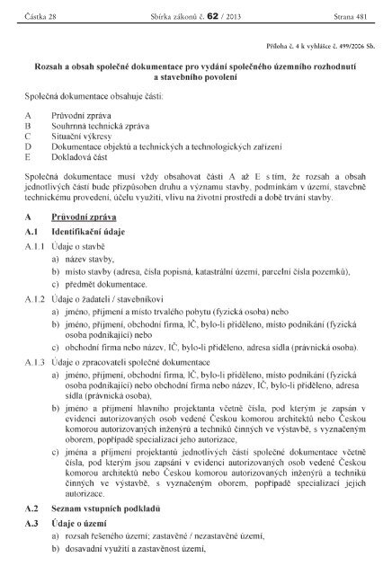 příloha č. 4 vyhl. č. 499/2006 Sb. plat. od 1. 1. 2013 - Praha 9