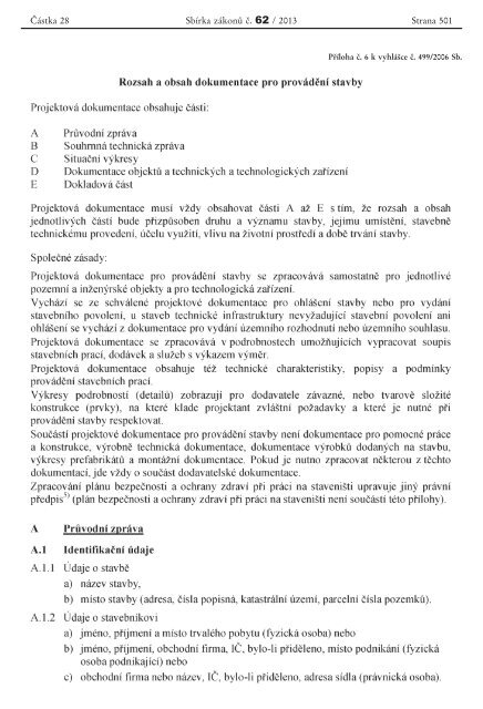 příloha č. 6 vyhl. č. 499/2006 Sb. plat. od 1. 1. 2013 - Praha 9