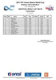 2011 ICF Canoe Slalom World Cup - Results.cz