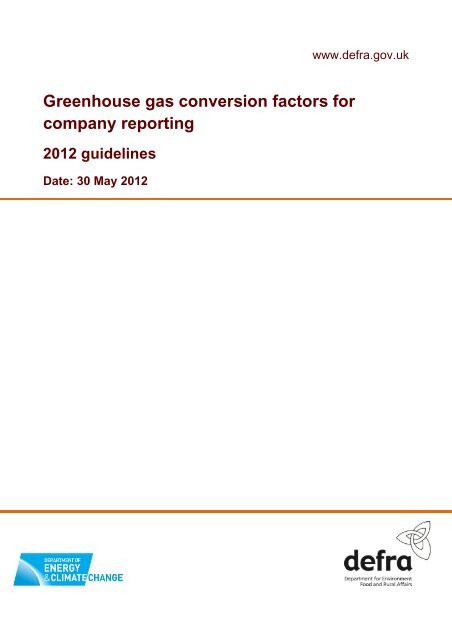 Greenhouse gas conversion factors for company reporting