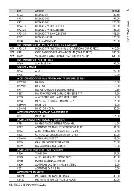 Listino Radio 2010 - Arscolor CMS