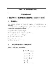 EQUATIONS I - cours-avicenne.com