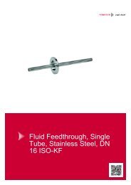 Fluid Feedthrough, Single Tube, Stainless Steel, DN 16 ISO-KF