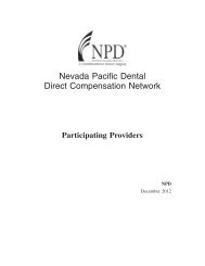 Nevada Pacific Dental Direct Compensation Network