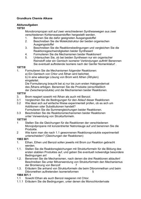 Grundkurs Chemie Alkane - Bentz46.de