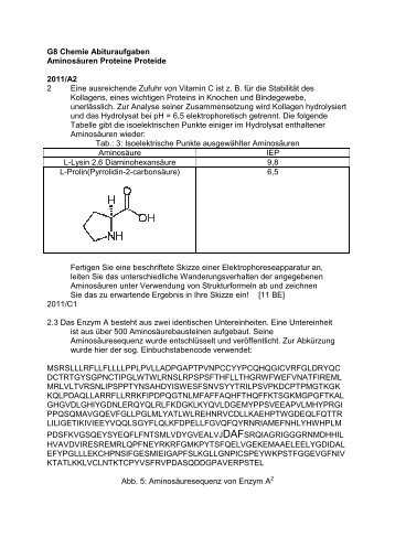 G8 Abituraufgaben Chemie Aminosaeuren Proteine ... - Bentz46.de