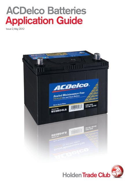 Acdelco Batteries Application Guide Acdelco Australia