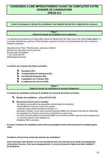 consignes a lire imperativement avant de completer votre dossier de ...