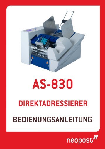Bedienungsanleitung AS-830 (PDF) - Neopost