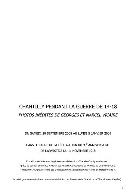 CHANTILLY PENDANT LA GUERRE DE 14-18 - RB Presse