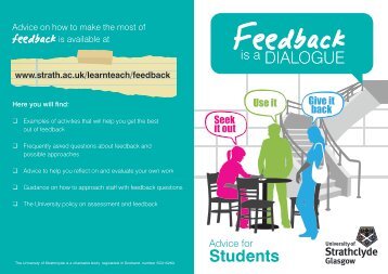Feedback is a Dialogue Student Leaflet - University of Strathclyde