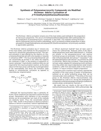 Synthesis of Polyazamacrocyclic Compounds via ... - Dantas Lab