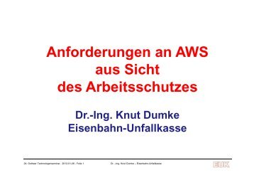 Anforderungen an AWS aus Sicht des Arbeitsschutzes - Iafw-gotha.de