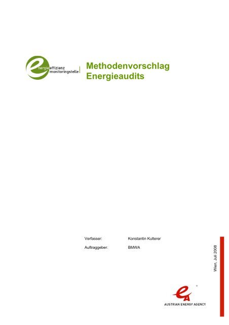 Methodenvorschlag Energieaudits