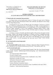 GENERAL REPORT AN GIANG HEALTH SYSTEM AND HEALTH ...