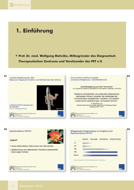 Aktuelle Bildgebung des ZNS: Molecular Imaging für ... - DTZ Berlin
