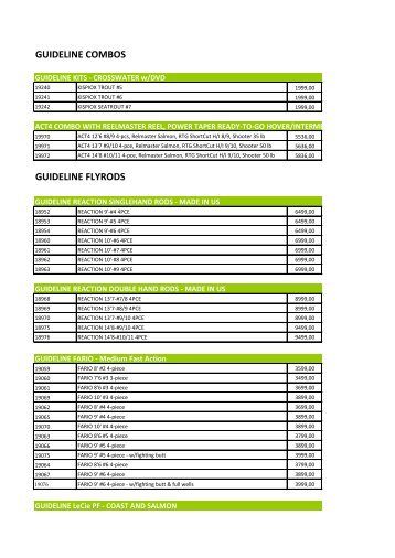 GUIDELINE COMBOS GUIDELINE FLYRODS
