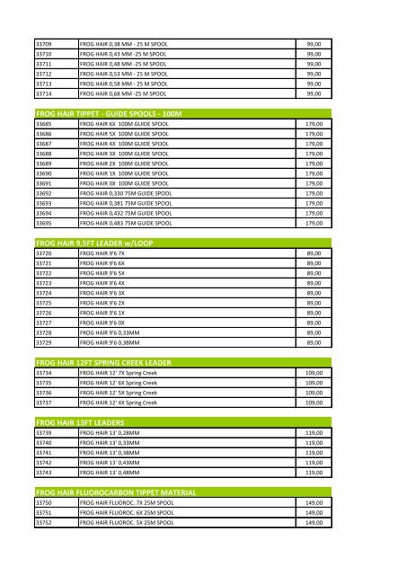 GUIDELINE COMBOS GUIDELINE FLYRODS