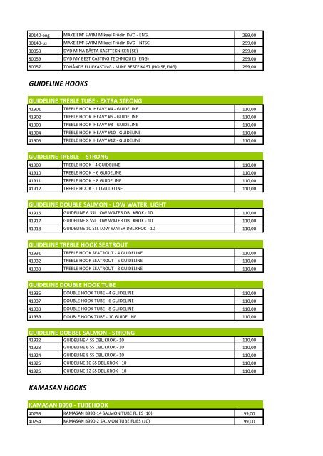 GUIDELINE COMBOS GUIDELINE FLYRODS