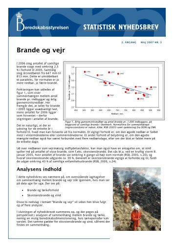 Statistisk Nyhedsbrev nr 3 - Brande og vejr - Beredskabsstyrelsen