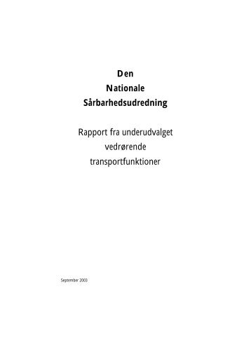 Rapport fra udvalget vedr transport 211003-001 - Beredskabsstyrelsen