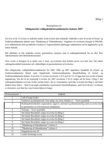 Vedligeholdelsesuddannelse 2007 (pdf) - Beredskabsstyrelsen