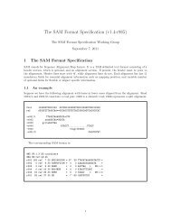 The SAM/BAM file format definition v1.4