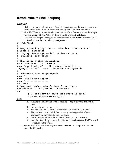 Introduction to Shell Scripting - Chagall