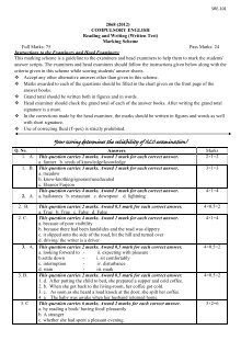 Marking Scheme