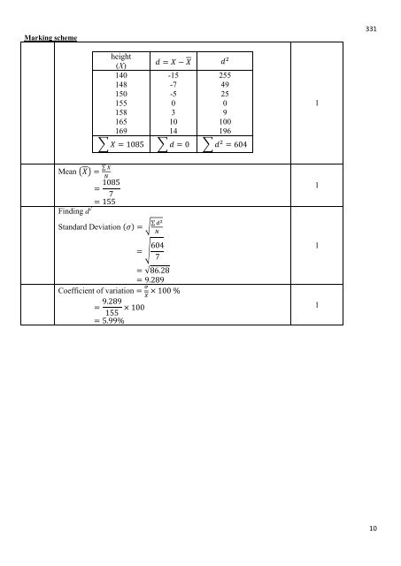 Marking Scheme