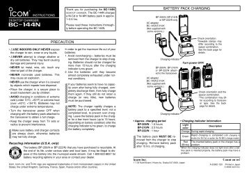 BC-144N Instruction Manual - Boutique ICOM France