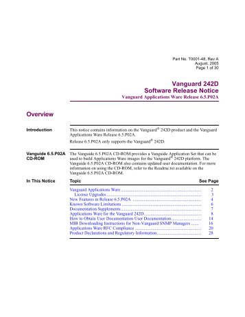 6.5 P02A Release Notice - Vanguard Networks