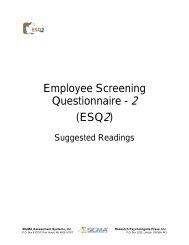 Employee Screening Questionnaire - 2 (ESQ2) - Sigma Assessment ...