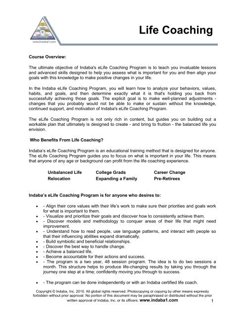 Life Coaching - Indaba Global