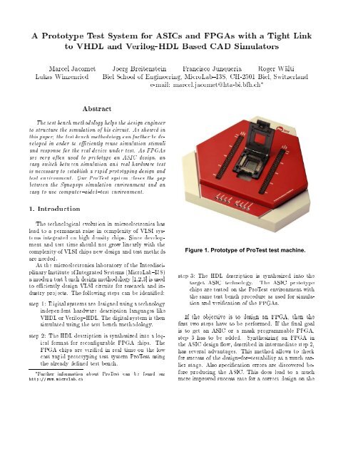 A Prototype Test System for ASICs and FPGAs with a Tight Link to ...