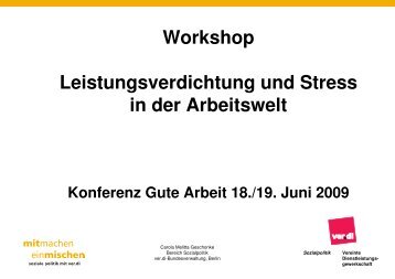 Leistungsverdichtung und Stress in der Arbeitswelt - Gute Arbeit ...