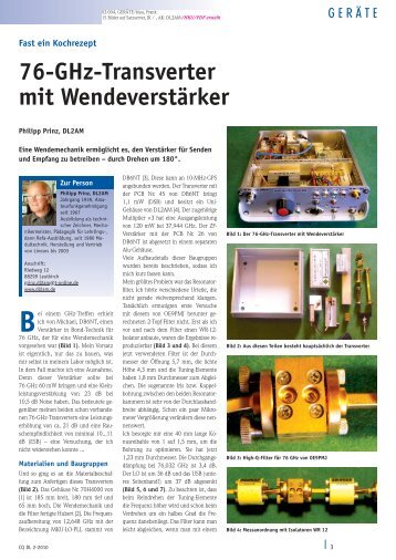 76-GHz-Transverter mit Wendeverstärker - DL2AM