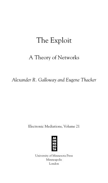 The Exploit: A Theory of Networks - asounder