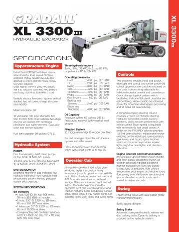 Gradall XL3300 III Specifications - Highway Equipment