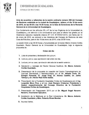 UNIVERSIDAD DE GUADALAJARA - Inicio