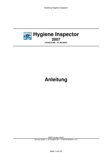 Hygiene Inspector 2007 - netCADservice GmbH